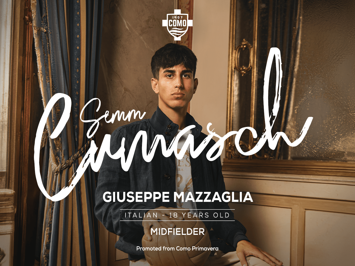 Giuseppe Mazzaglia Signs First Team Contract - Como 1907